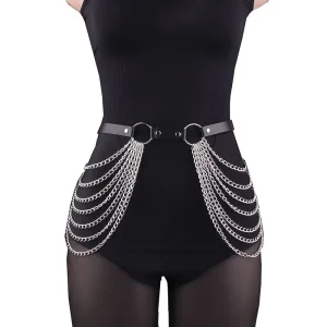 Women Sexy Leg Chain Harness garter Belt Waist Corset Belt Leather Harness Waists Thigh Harness Gothic Clothing Accessory